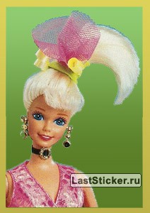 Портрет Barbie с золотистым обрамлением